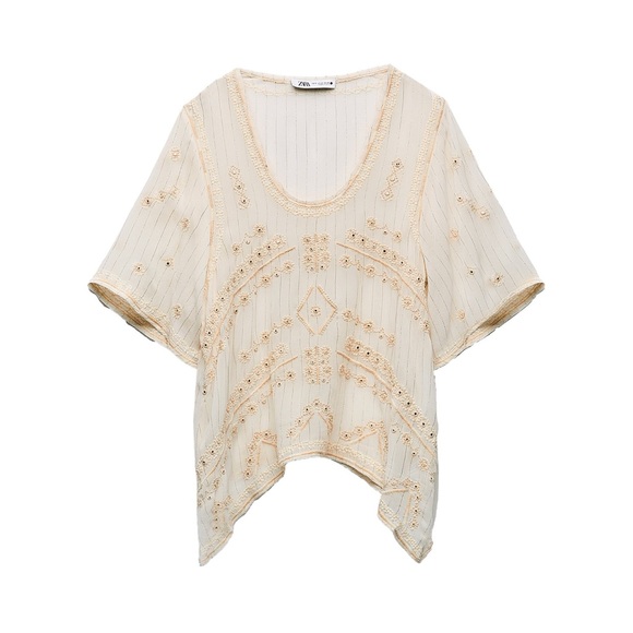 NWT ZARA Embroidered Ecru Matching Set - Picture 6 of 15